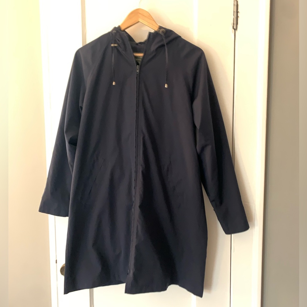 L.L. Bean Long Trench Raincoat in Navy